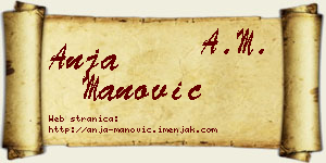 Anja Manović vizit kartica